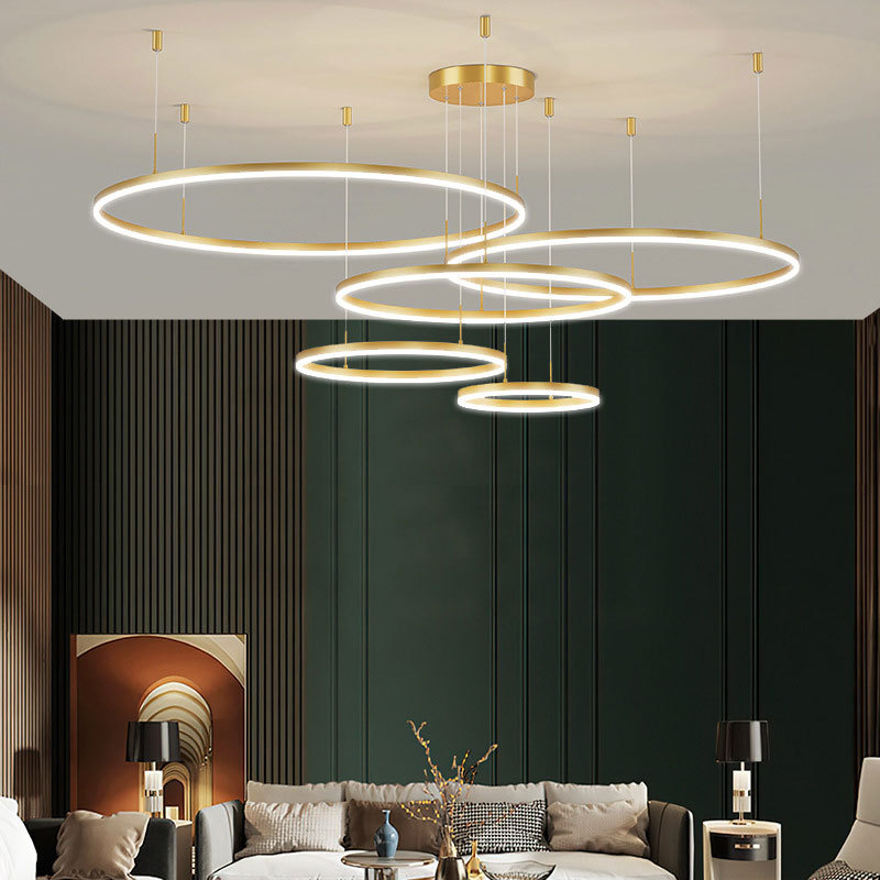 Arisha Modern Pendant Light - Gold Circle LED Lighting Arisha Modern Pendant Light Tir-Circle Metal