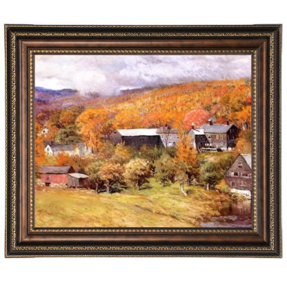 Ogunquit, Maine framed oil painting of autumn landscape