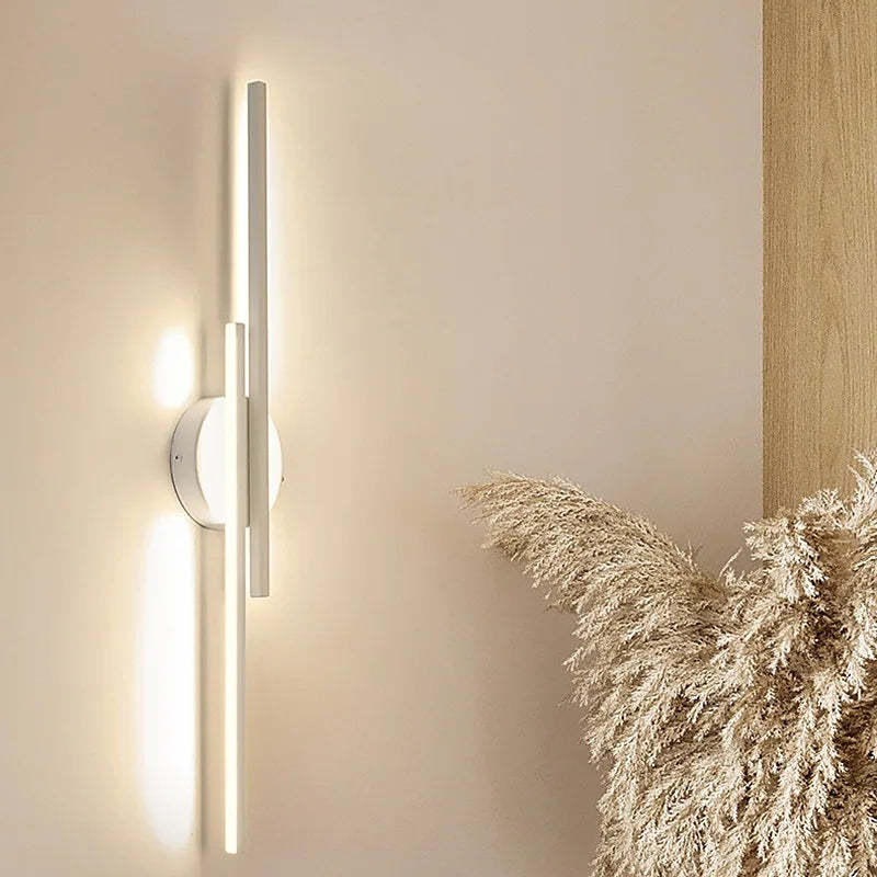 Nordic Linear LED Wall Lamp in Bedroom