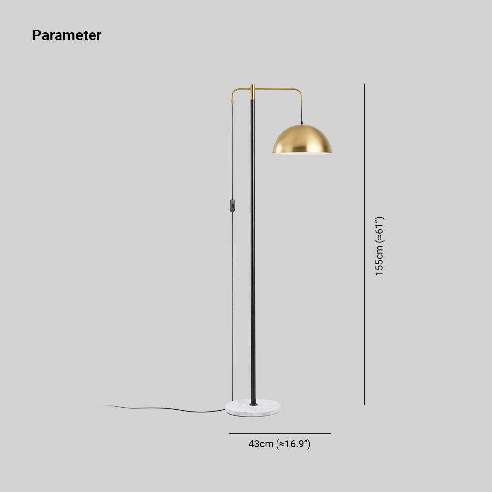 Carins floor lamp dimensions: 155cm height, 43cm base