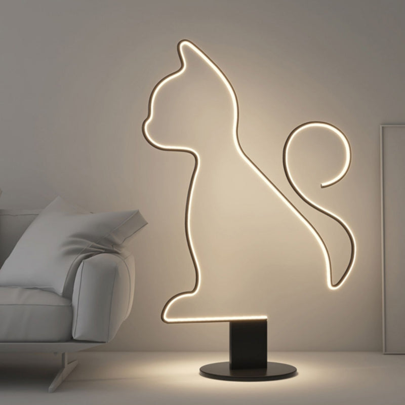 Cat outline floor lamp, modern pet lighting