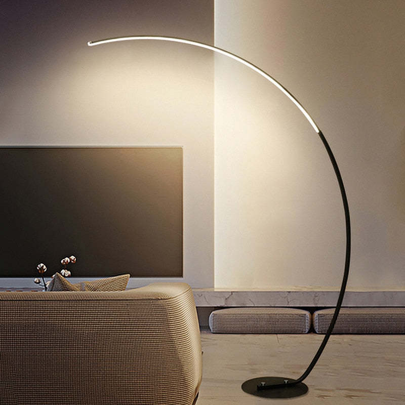Edge Modern Arc LED Floor Lamp in modern living room