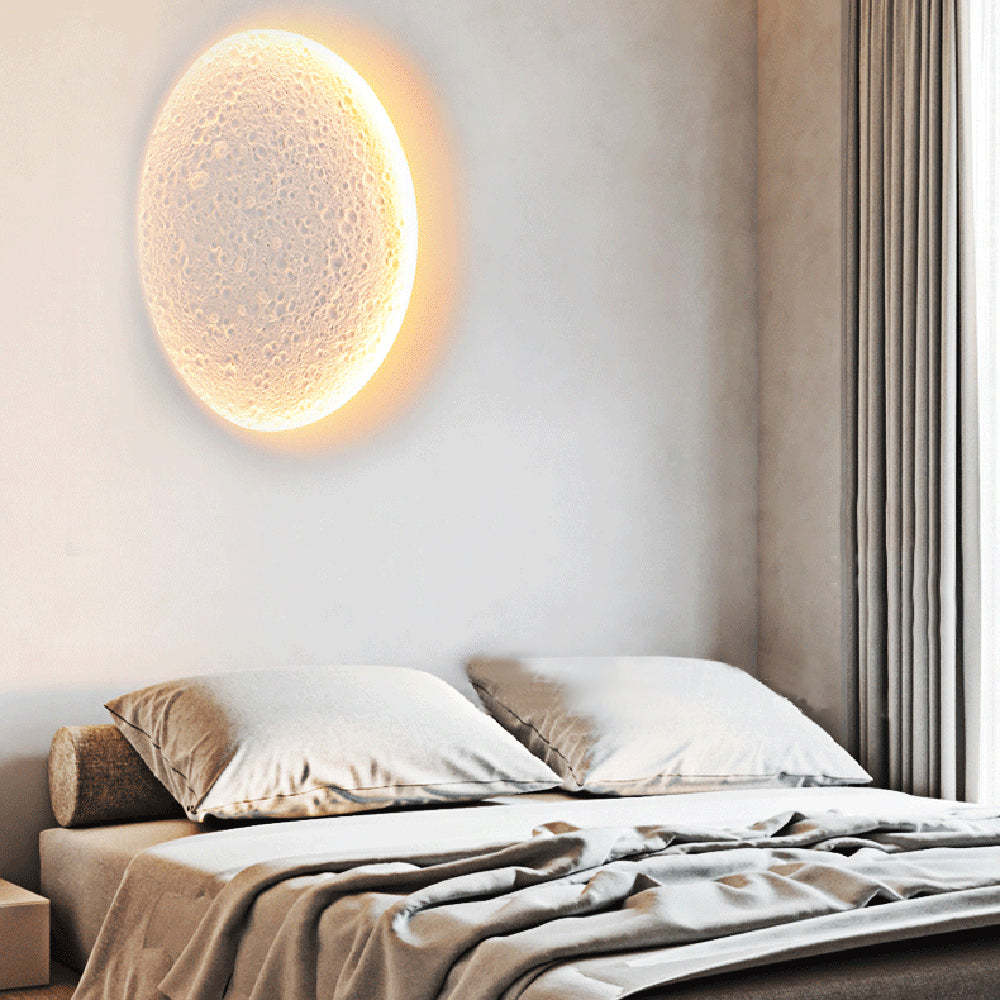 Elif Moon Wall Lamp in bedroom Elif Decorative Moon Metal Gypsum Wall Lamp