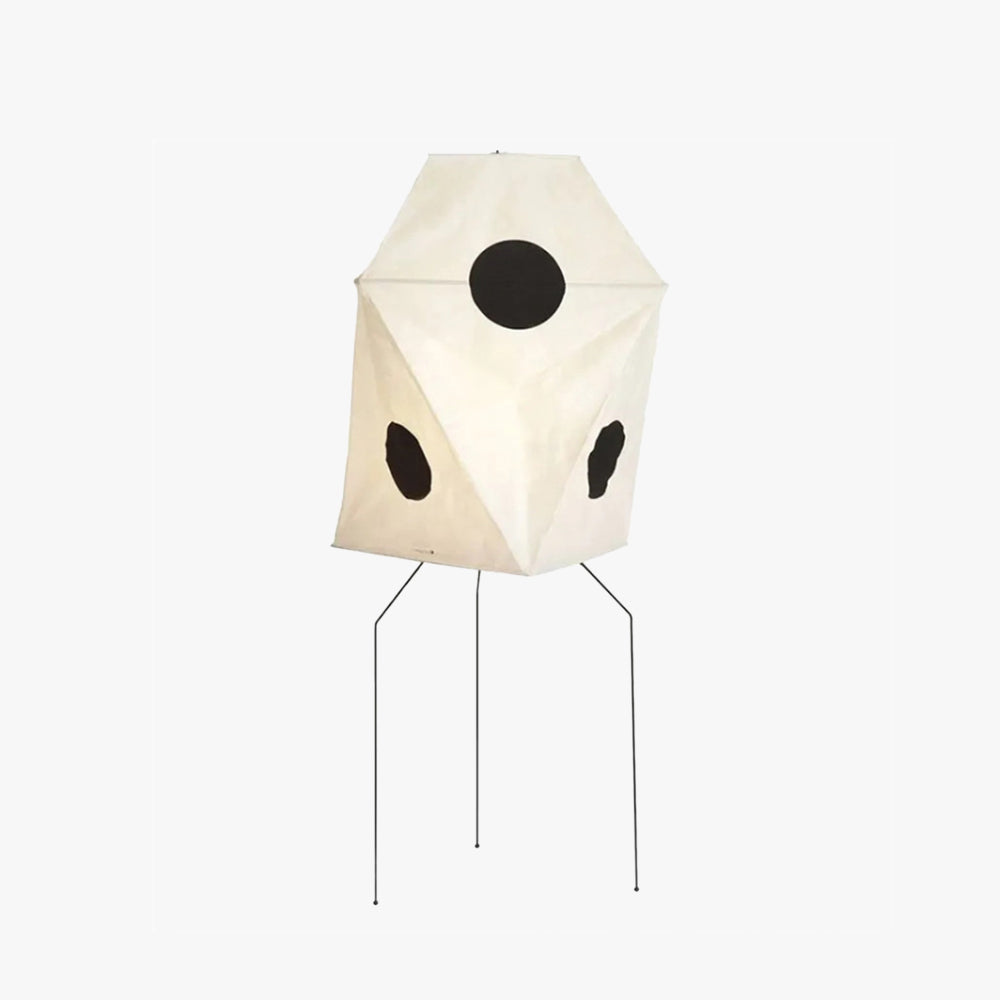 Renée Modern Funky Floor Lamp - Black and White Paper Shade