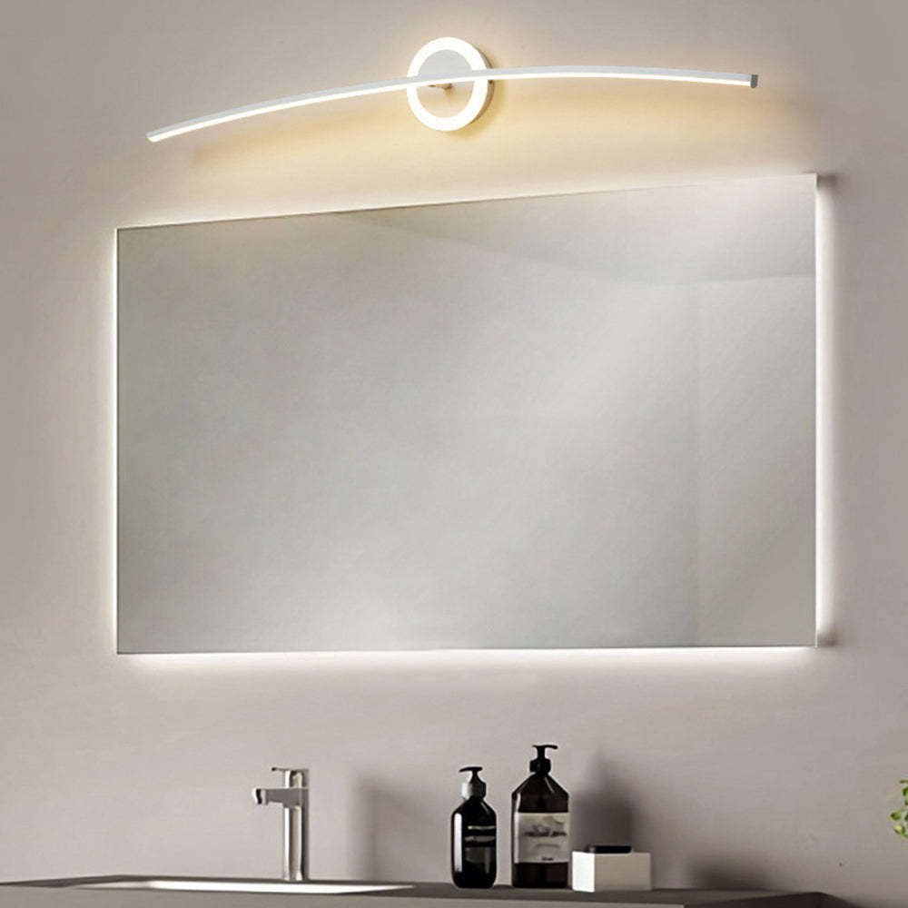 Leigh metal wall lamp above bathroom mirror