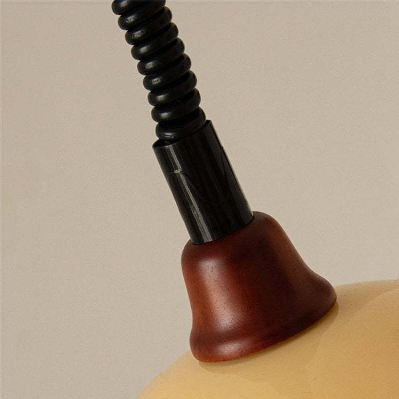 Hailie Retro Pendant Light - Wooden Base Detail