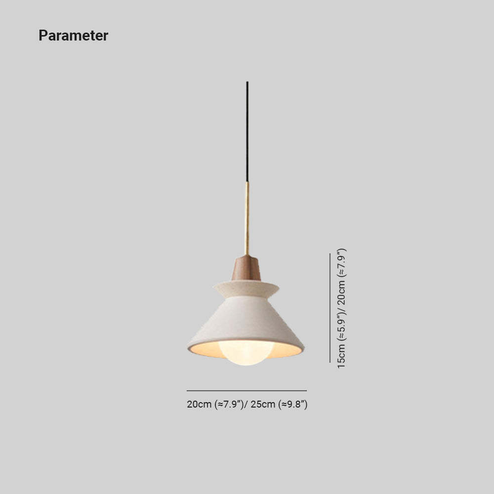 Ozawa Pendant Light dimensions, cement lampshade