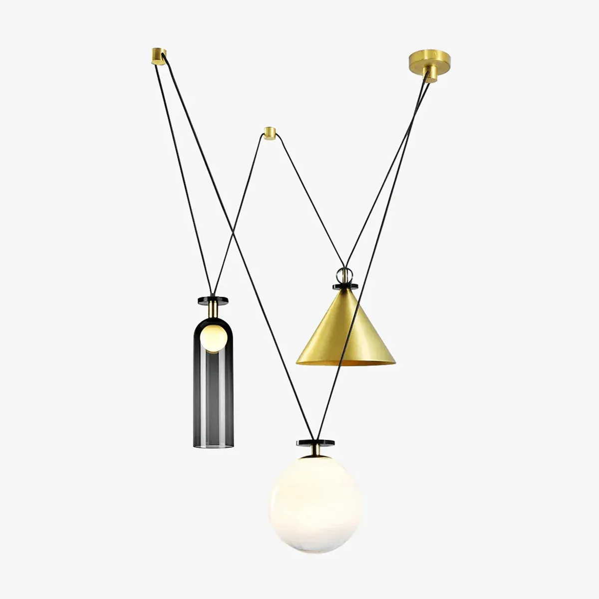 Alessio Unusual Metal Glass Pendant Light Bedroom Living Room