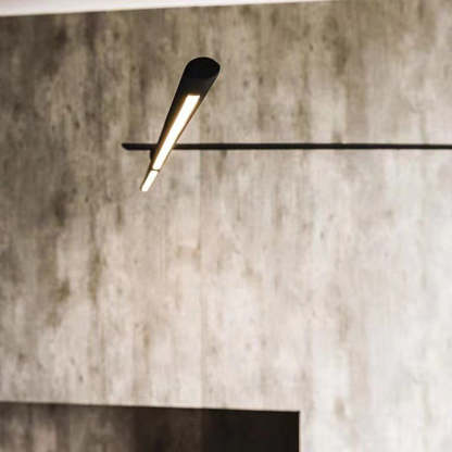 Minimalist black Edge floor lamp, linear LED lighting.