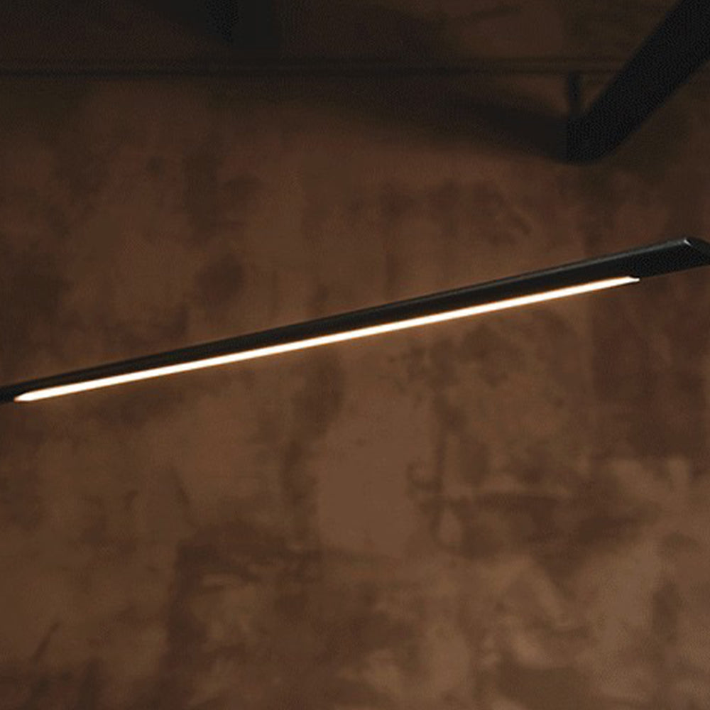 Edge minimalist black floor lamp, linear LED lighting