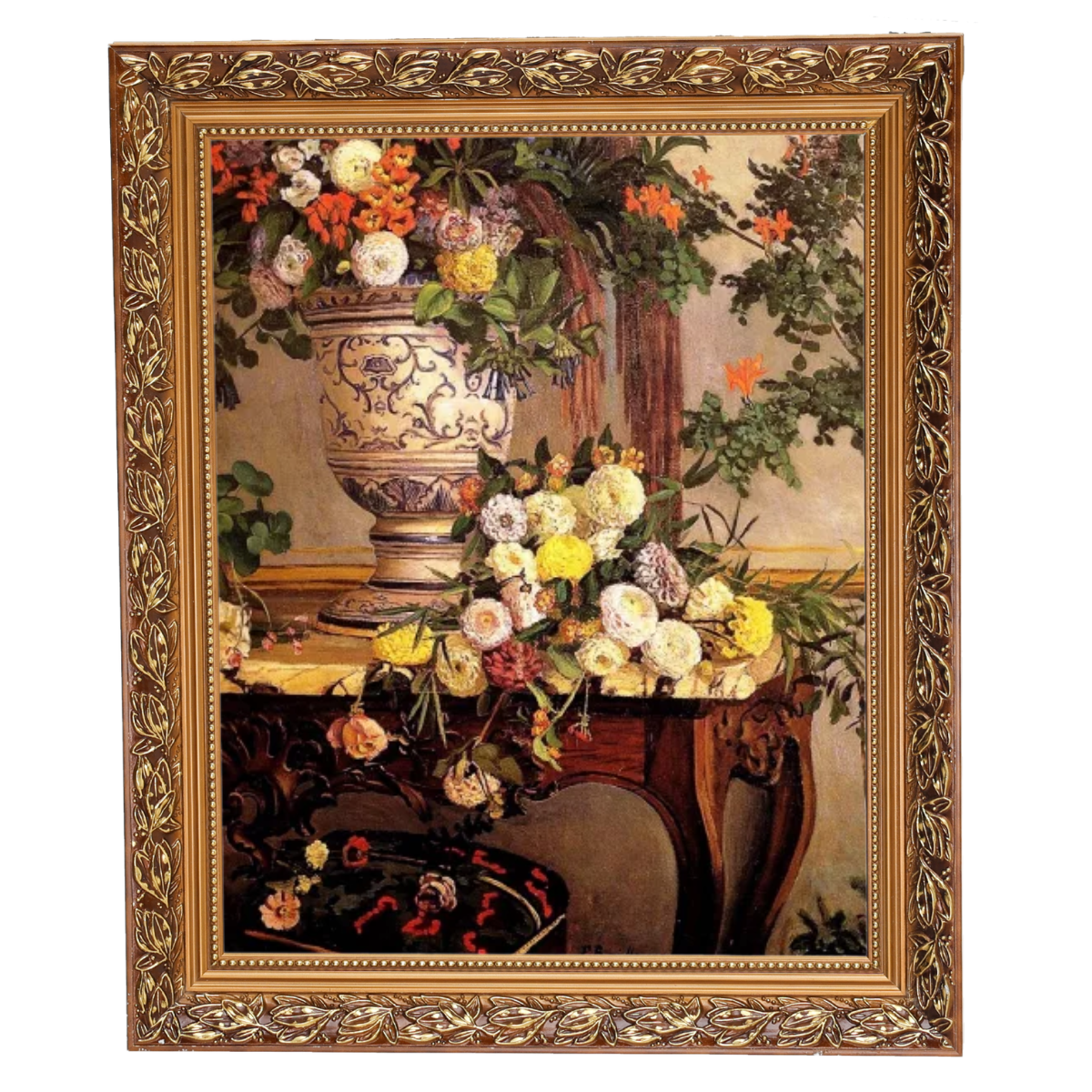 Flowers by Frederic Bazille reproduction, framed floral art