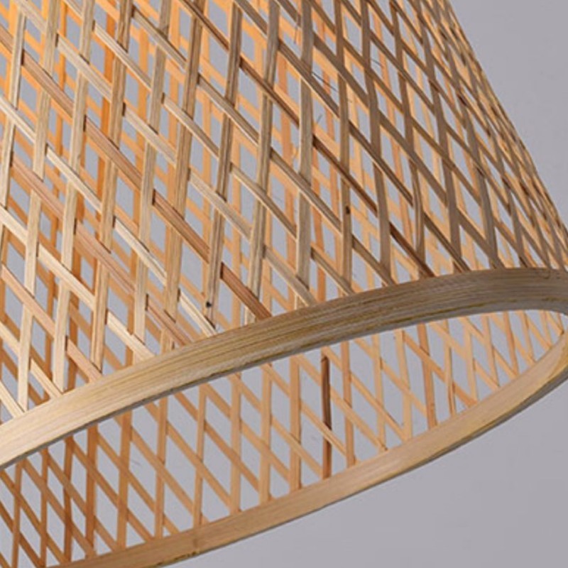 Ritta bamboo pendant light, woven detail.