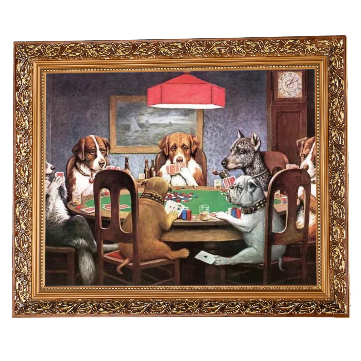 Dogs Playing Poker oil painting, framed wall art print