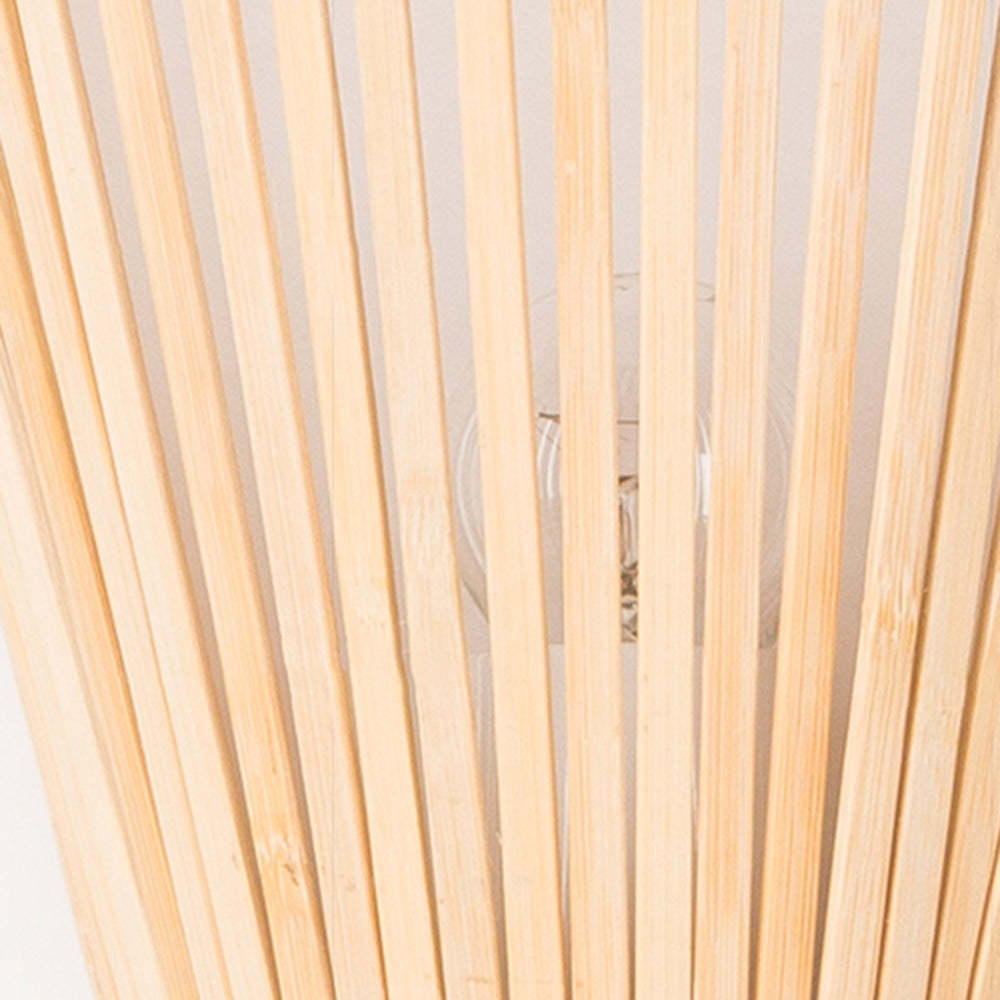 Muto Rattan Lamp: Close-up of Linear Bamboo Weave