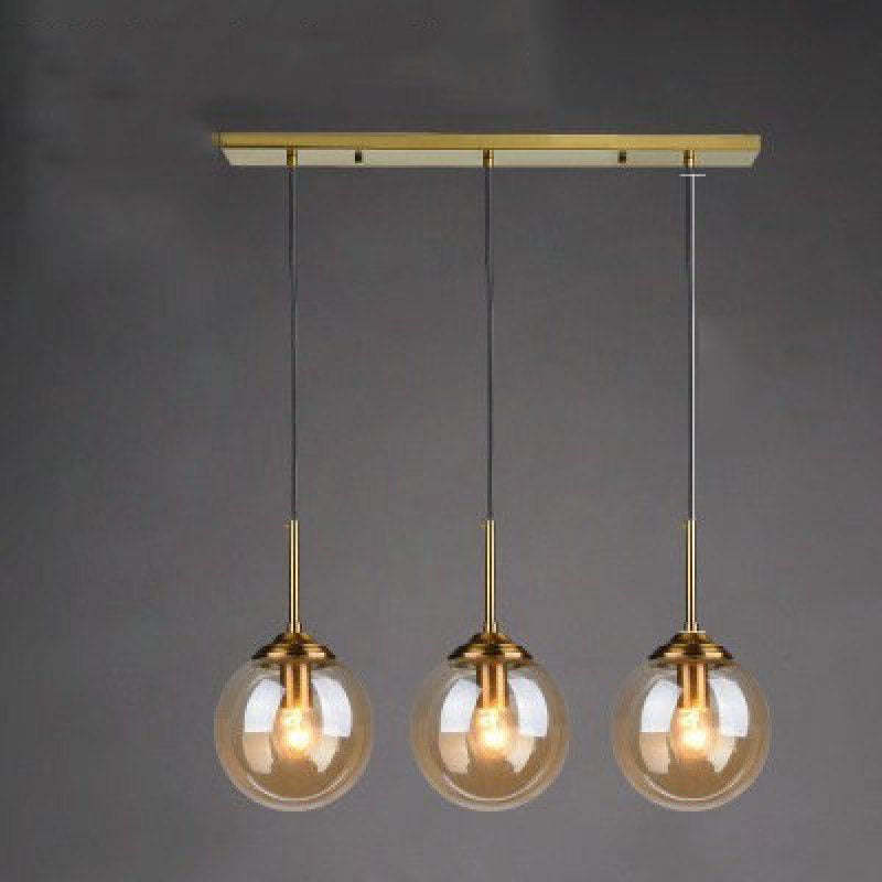 Valentina 3-light amber glass pendant light