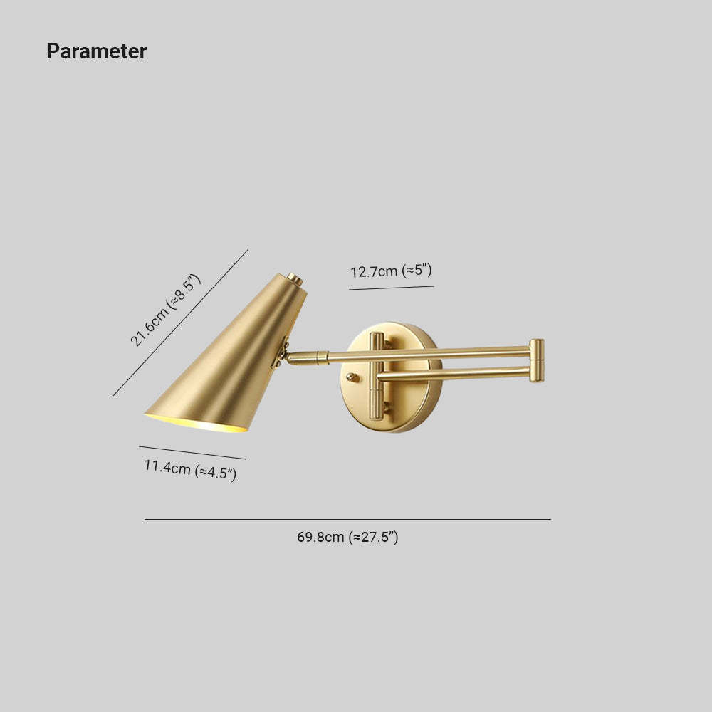 Gold Freja Wall Lamp dimensions