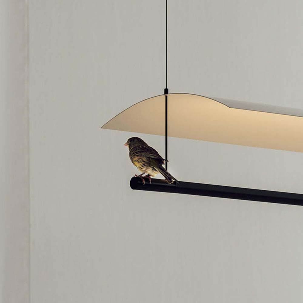 Bird on Edge Linear Metal Pendant Light