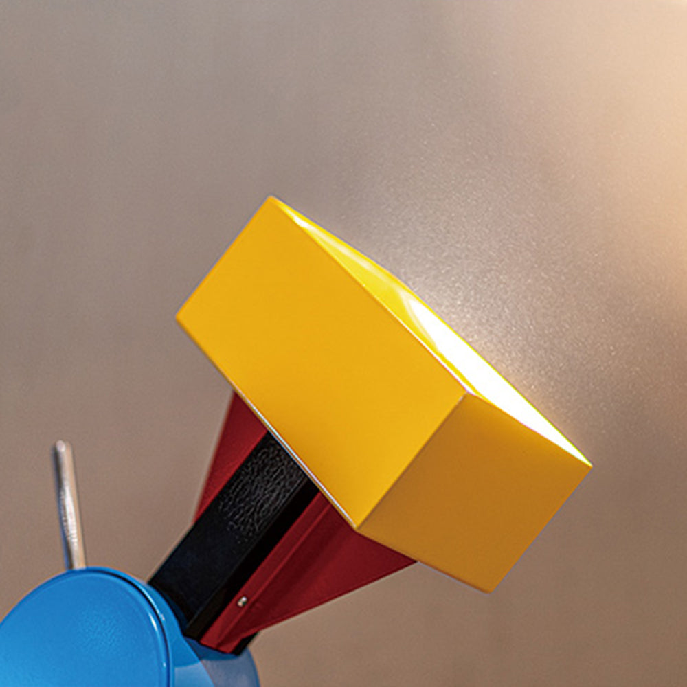 Close up of Morandi style floor lamp, colorful design.