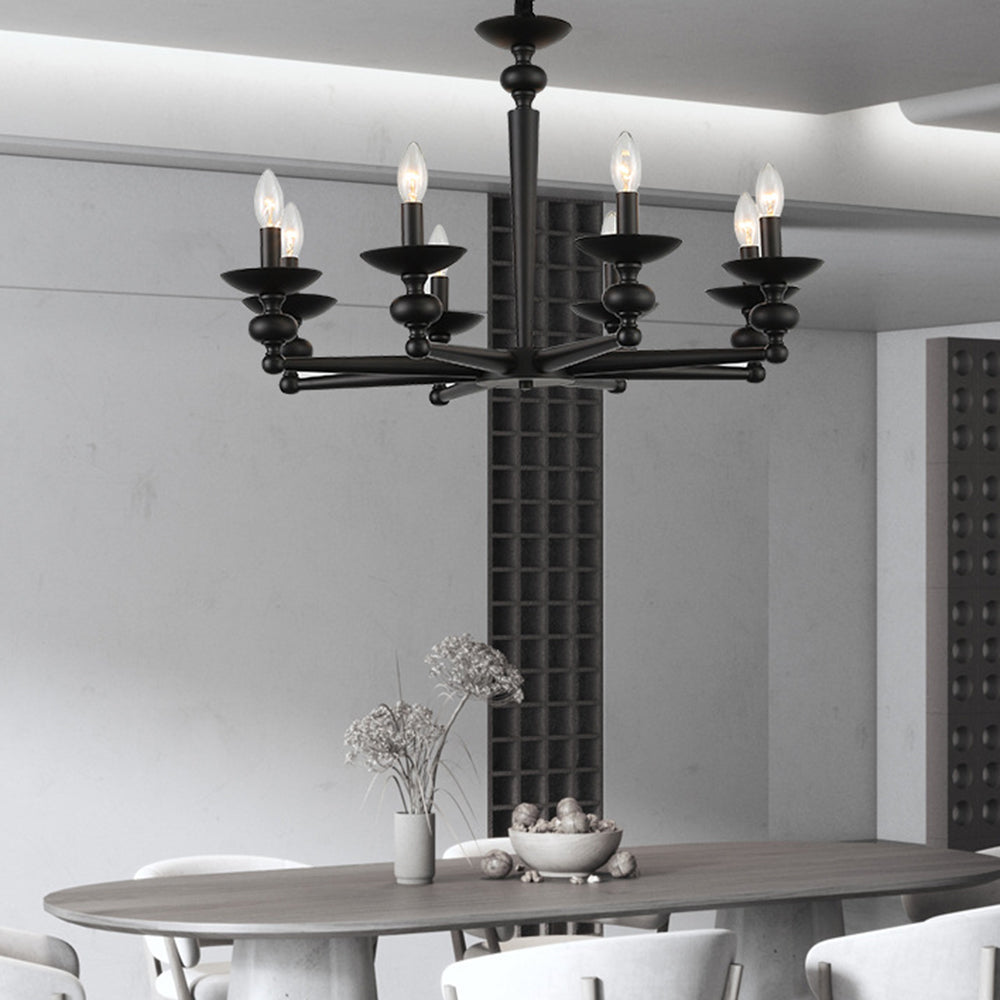 Alessio Retro Candle Chandelier in Dining Room