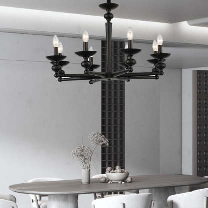Alessio Retro Candle Chandelier in Dining Room