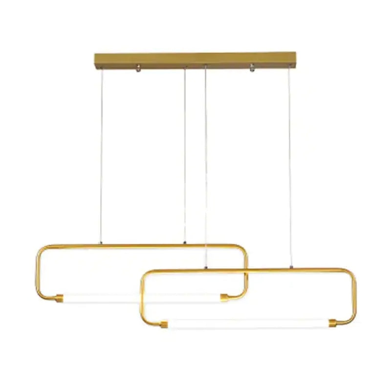 Gold Bouvet Pendant Light - Modern Rectangular Design