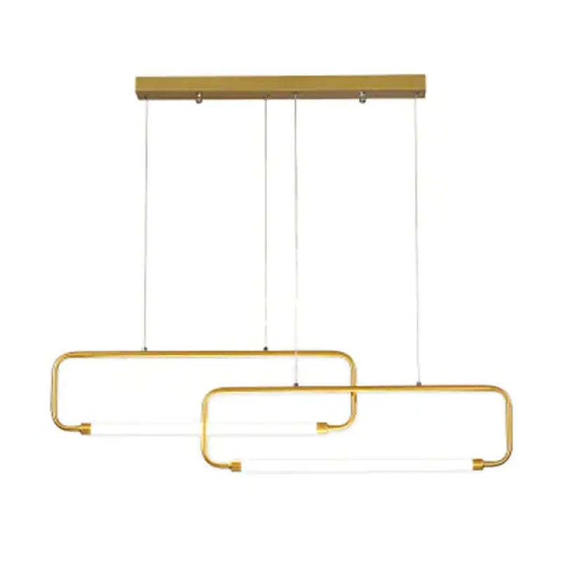 Gold Bouvet Pendant Light - Modern Rectangular Design