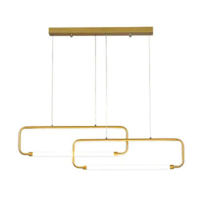 Gold Bouvet Pendant Light - Modern Rectangular Design