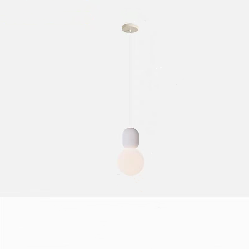 Minimalist Hailie pendant light with spherical glass shade
