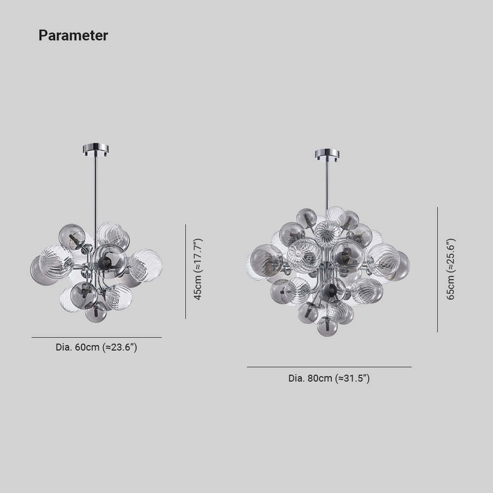 Valentina Cluster Bubble Chandelier - Dimensions