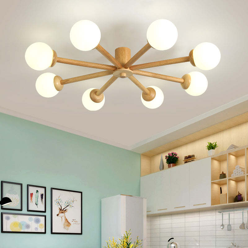 Ozawa 8-head ceiling light in a modern kitchen. Artistic Lighting Solutions.