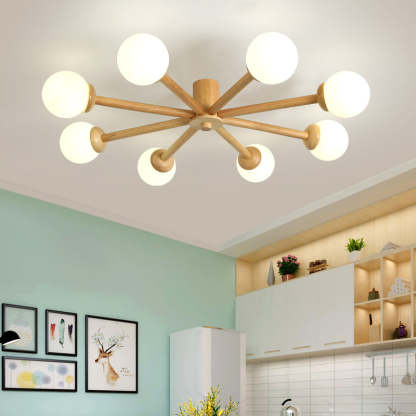 Ozawa 8-head ceiling light in a modern kitchen. Artistic Lighting Solutions.