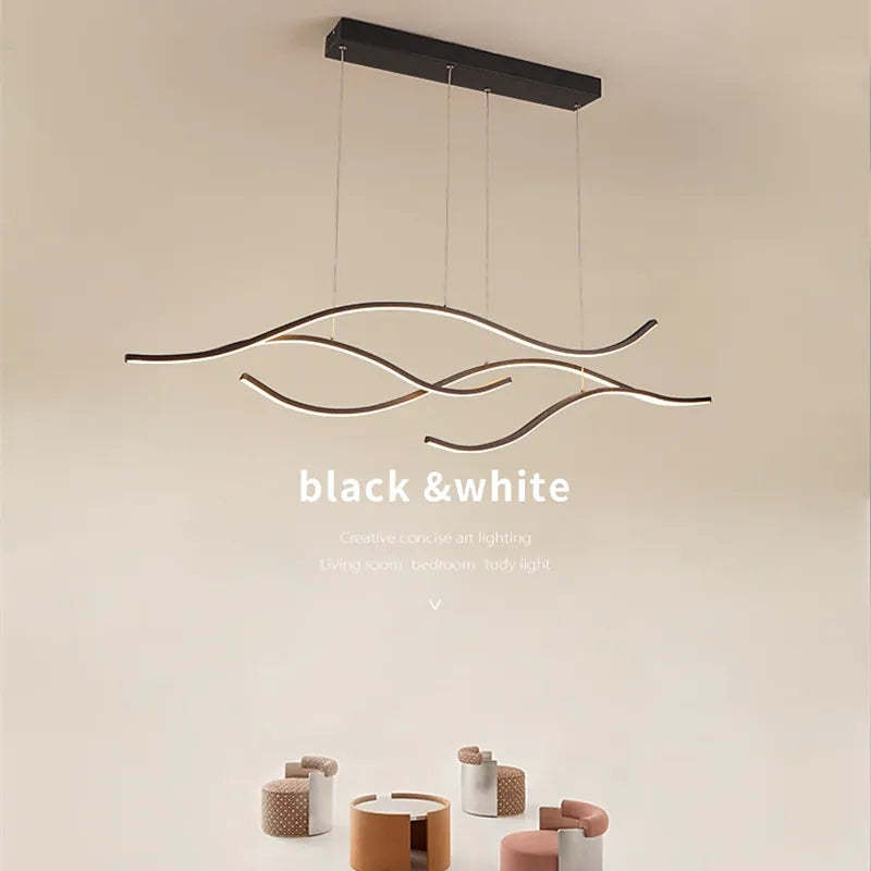 Louise pendant light: black and white modern lighting