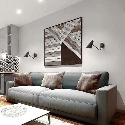 Living room with Brady LED wall lamps. Modern lighting solution.