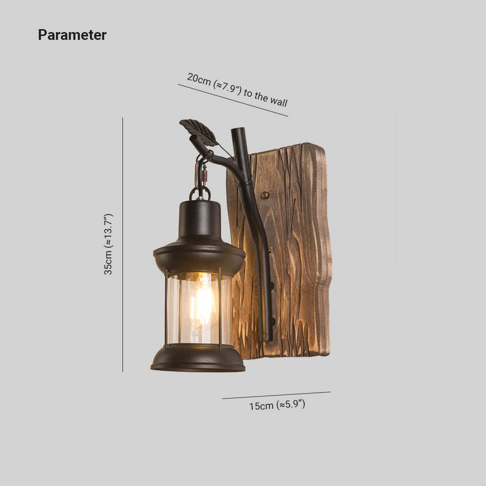 Dimensions of Austin Vintage Branches Lantern Wall Lamp