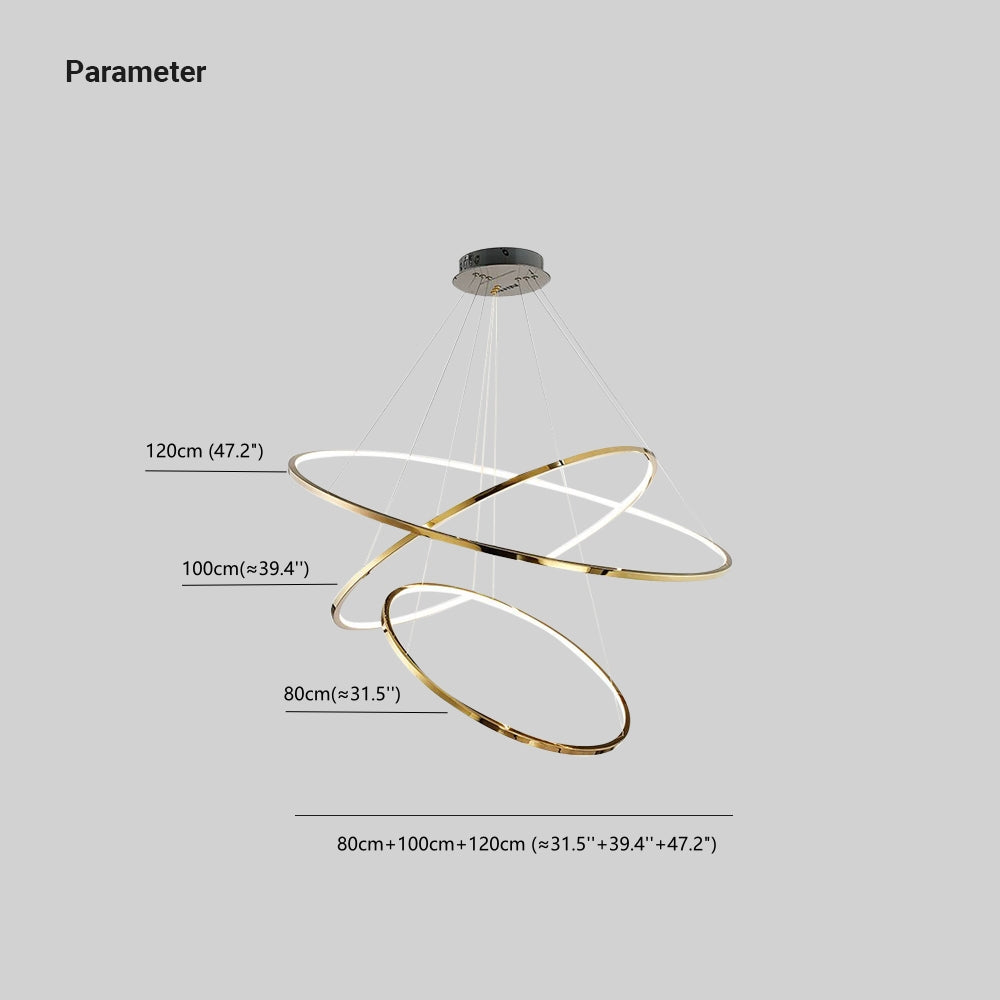 Arisha Ring Pendant Light Dimensions: 120cm, 100cm, 80cm