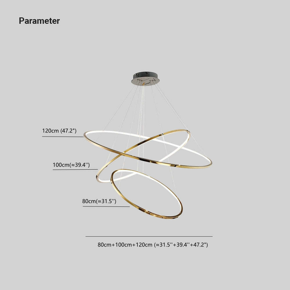 Arisha Ring Pendant Light Dimensions: 120cm, 100cm, 80cm