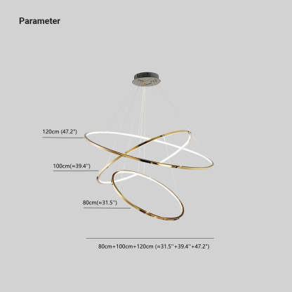 Arisha Ring Pendant Light Dimensions: 120cm, 100cm, 80cm