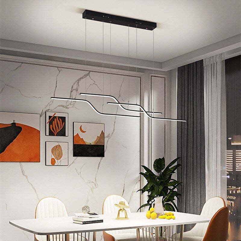 Geometric metal pendant light for dining room