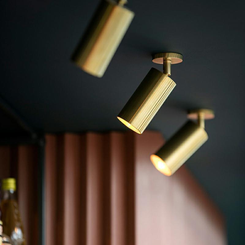 Gold Freja Cylinder Spotlight Flush Mount Ceiling Light