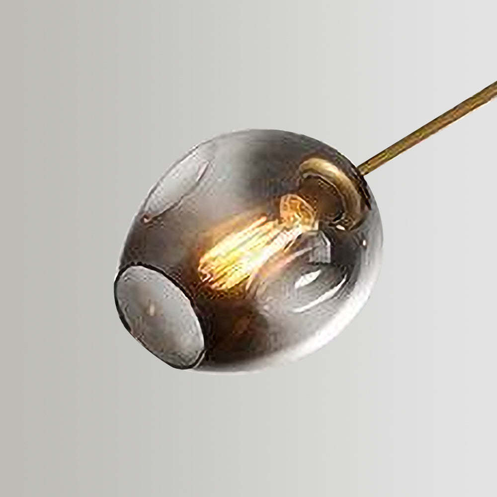 Valentina pendant light detail with smoky gray glass