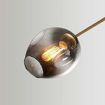 Valentina pendant light detail with smoky gray glass