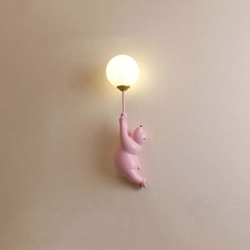 Pink Bear Balloon Lamp, Kids Bedroom Lighting