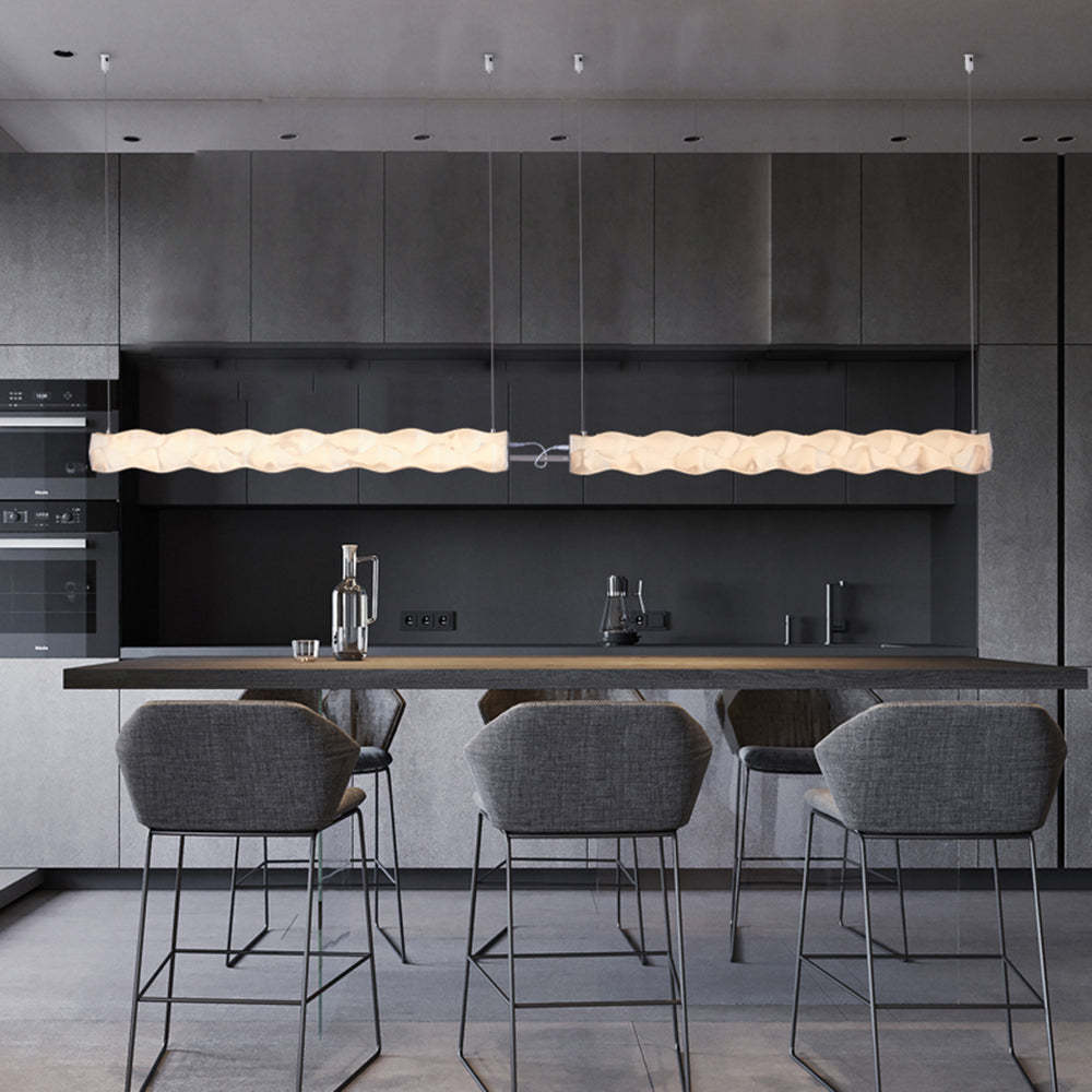 Nazifa Designer Pleated Pendant Lights above kitchen island