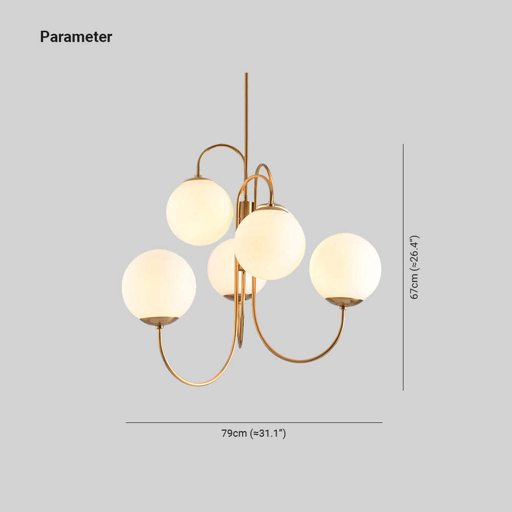 Valentina LED Chandelier with Dimensions - 79cm x 67cm