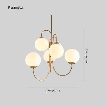 Valentina LED Chandelier with Dimensions - 79cm x 67cm
