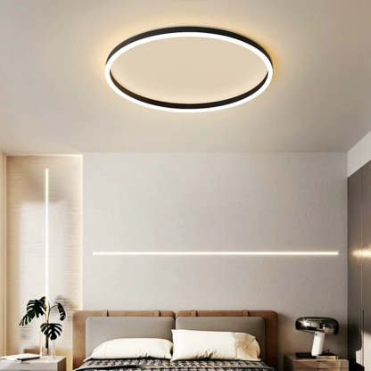 Arisha Black Ring Ceiling Light - Modern Bedroom Lighting