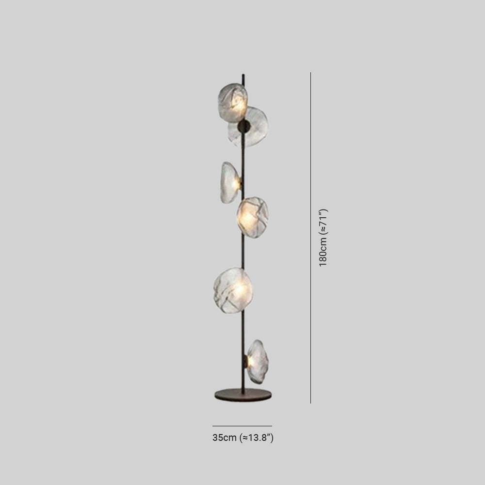 Byers Floor Lamp - Glass Flower Shade, 180cm