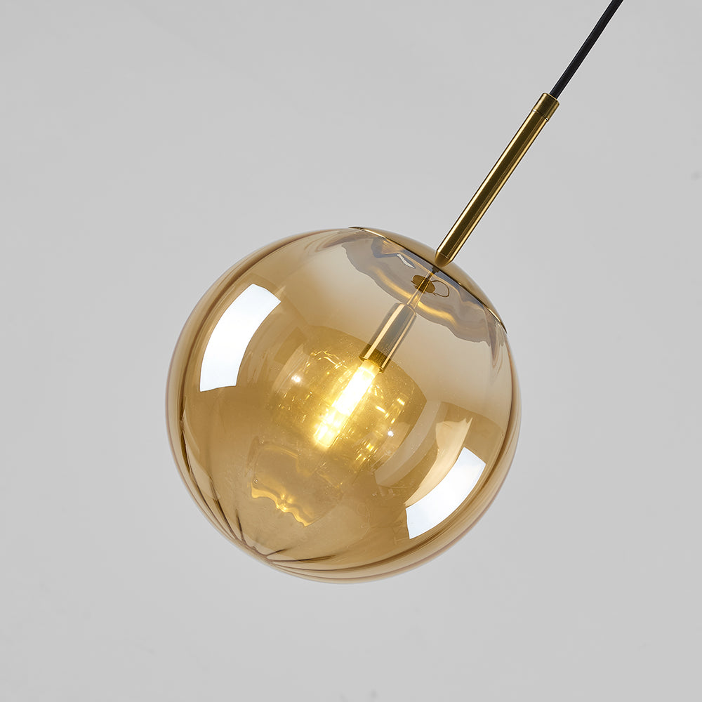 Hailie Amber Glass Pendant Light, Bubble Design