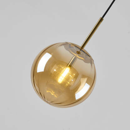 Hailie Amber Glass Pendant Light, Bubble Design
