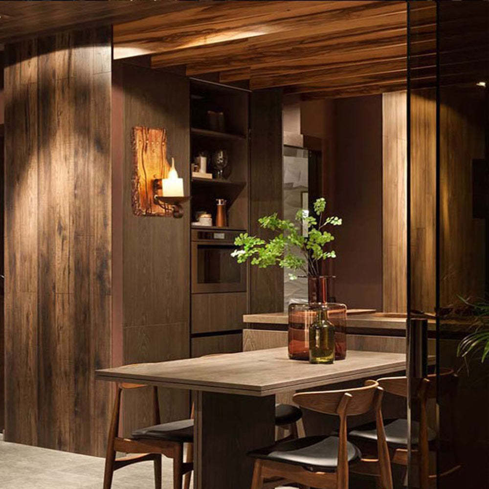 Rustic Austin Wall Lamp in modern dining room.
